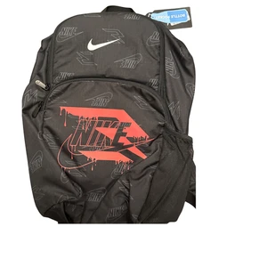 Nike 3Brand Graphic Backpack Black Red Logo 15” School Travel Bag NEW - Picture 1 of 2