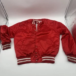 Vtg 80s 90s University of Utah Satin Bomber Jacket Men's M/L Snap Button Flawed - Picture 1 of 20