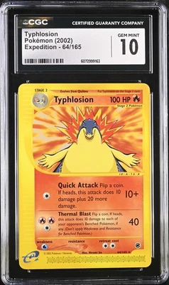 CGC 10 GEM MINT Typhlosion 2002 Expedition 64/165 Pokemon Card - Image 1 of 2