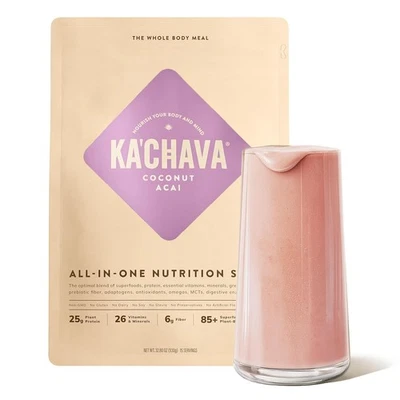 Ka’Chava Whole Body Meal Shake Coconut Acai 2 lb – Vegan Protein Powder - Изображение 1 из 4