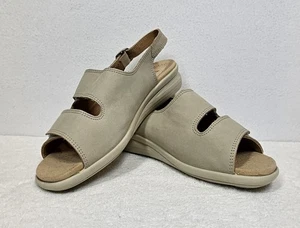 Hotter Easy Comfort Concept Beige Nubuck Leather Sandals Sz 9 Adjustable England - Picture 1 of 9