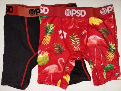 "Calzoncillos boxer PSD jóvenes pequeños flamencos tropicales y negros/rojos *LEER* cintura 20-22""" Foto 1 de 4