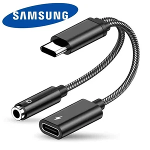 USB Typ C auf 3,5 mm Audio Klinke Kopfhörer Ladeadapter für Samsung S24 S23 S9 - Bild 1 von 13