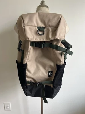 Mochila Nixon Beige Verde Landlock Senderismo Esquí Snowboard Patín A+ Lona $100+ Foto 1 de 4