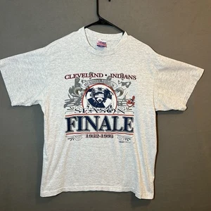 VTG 93 Cleveland Indians Municipal Stadium Finale T Adult XL Grey Trench History - Picture 1 of 13