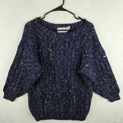 Forenza Sportswear Womens Blue Speckled Oversized Chunky Knit Sweater M 90's - Image 1 of 4