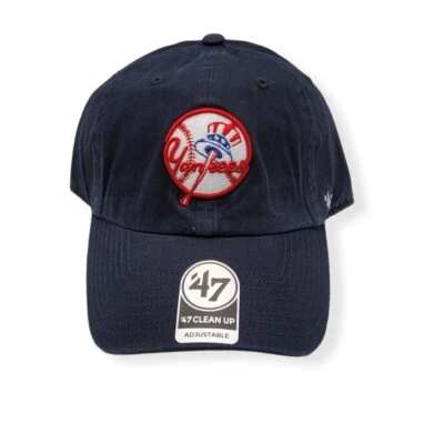 '47 New York Yankees Limpieza Cooperstown Pelota Logo Correa Ajustable Sombrero Papá Gorra Foto 1 de 4