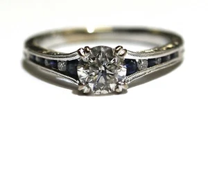 Kirk Kera Stella 18k Weißgold 1,10ct I2 I Diamant Saphir Ring 4,2g Natur - Bild 1 von 7