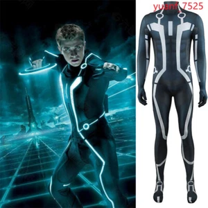 Tron Legacy Bodysuit Sam Flynn Jumpsuit Cosplay Costume Adult Kids Halloween COS - Picture 1 of 9