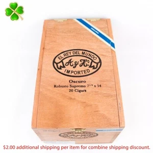Caja de cigarros de madera vacía El Rey del Mundo Oscuro Robusto Supreme 8,25" x 5" x 4,25" - Imagen 1 de 12