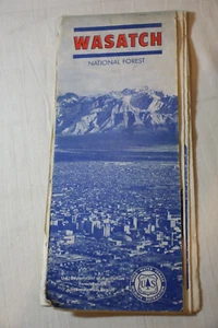 Mapa Forestal Nacional Wasatch Utah Servicio Forestal del USDA de colección 1965 oso ahumado - Imagen 1 de 9