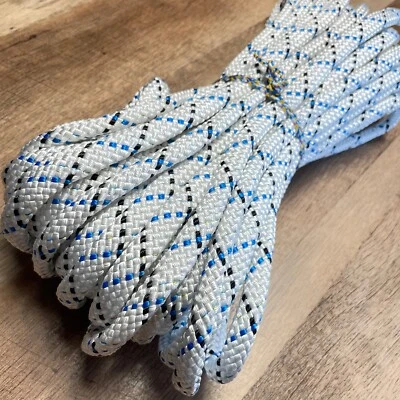 LIROS - MADE IN GERMANY 19m Liros Universalleine Ø12mm Boot Schiffstau Bootsseil Leine weiß-blau-schwarz