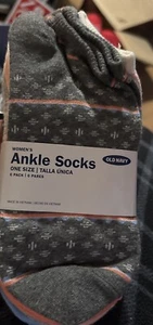 Old Navy Women’s Ankle Socks One Size 6 Pack - Picture 1 of 4