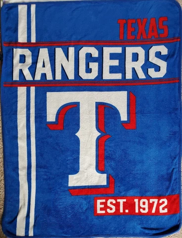 Texas Rangers MLB License Fleece Throw Blanket 56" x 45" Baseball League Blue Cover