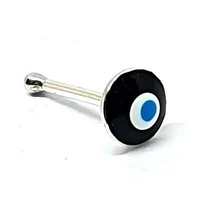 Evil Eye Nose Stud Esmalte Nazar 22g (0.6mm) 925 Plata Boncuk Evil Eye Ball End - Imagen 1 de 4