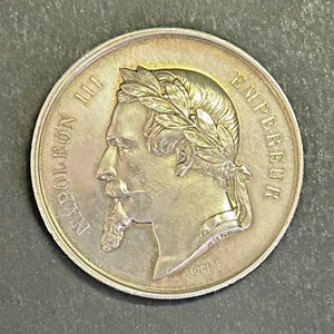 Médaille en argent, Napoléon III, Comice agricole de Bourges, Baugy (1869) - Picture 1 of 5