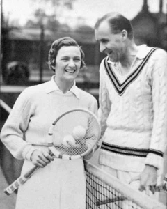 Pro Tennis Players BILL TILDEN & HELEN JACOBS Glossy 8x10 Photo Print Poster - Picture 1 of 1