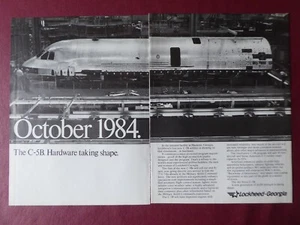10/1984 PUB LOCKHEED C-5B USAF MILITARY AIRLIFTER ASSEMBLY LINE ORIGINAL AD - Imagen 1 de 1