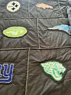 Pottery Barn Teen NFL Brights Quilt  Full/queen With 1 Sham Open Box  Football
