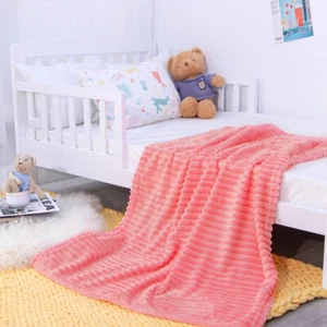 Throw Flannel Fleece Cosy Toddler Bed Blanket Baby Nursery Soft Plush Warm - Picture 1 of 18