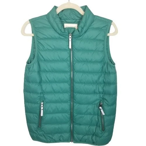 Chaleco acolchado Hanna Andersson Juniors talla 14-16 azul verdoso plumón de ganso cremallera completa Foto 1 de 4