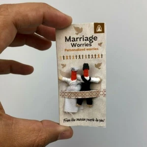 New Guatemalan Worry dolls Wedding BRIDE & GROOM Marriage Commitment Super Cute - Picture 1 of 3