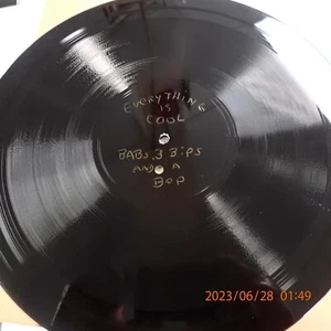 78 Babs Gonzales 3 Bips & A Bop Everything Is Cool Test Pressing Acetate - Imagen 1 de 1