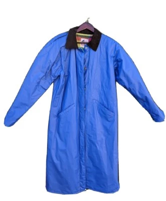 Abrigo de lluvia Misty Harbor Any Weather Slicker para mujer azul medio con cuadros Foto 1 de 4