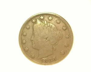 HS&C: 1886 Liberty Head Nickel ANACS Very lightly cleaned VG8 - US Coin - Picture 1 of 4