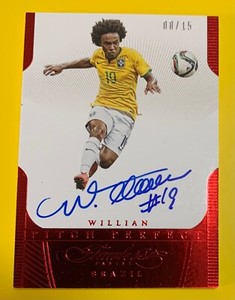 WILLIAN 2015-16 FLAWLESS PITCH PERFECT ON CARD AUTO SP # 8/15 RED RUBY AUTOGRAPH
