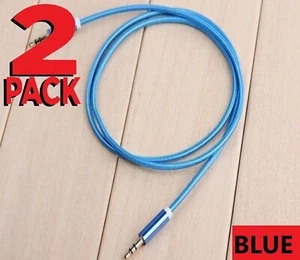 Câble de audio estéreo auxiliaire de 3,5 mm y 3 tartes, couleur azul, paquete de 2 uni - Photo 1 sur 8
