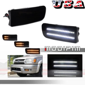 Front Bumper DRL Turn Signal LED Lights Pair For 99-02 Toyota 4Runner Smoke Lens - Bild 1 von 12