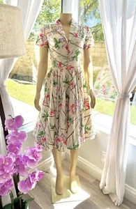 Hell Bunny Vixen Paradise 50s Floral Button Front Pinup Dress Size S Small Retro - Picture 1 of 11