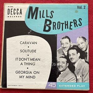 Caravane de pressage américaine Mills Brothers, Vol 2 Decca EP ED 2046, Solitude Etc comme neuf
