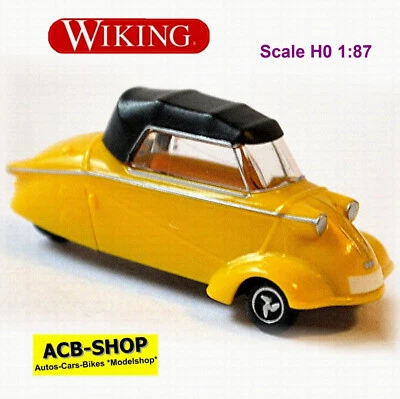 Messerschmitt Fmr Bubble Car Kr 201 Roadster 1955-64 Giallo 1:87 Wiking 812 05 - Immagine 1 di 2
