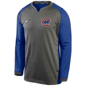 NIKE THERMA DRI-FIT CHICAGO CUBS FLEECE PULLOVER CHARCOAL / BLUE S NKA6-175N - Picture 1 of 1