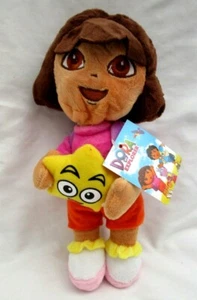 Nick Jr. Dora the Explorer holding Star 10" Plush Doll Stuffed Toy Figure-New! - Picture 1 of 1