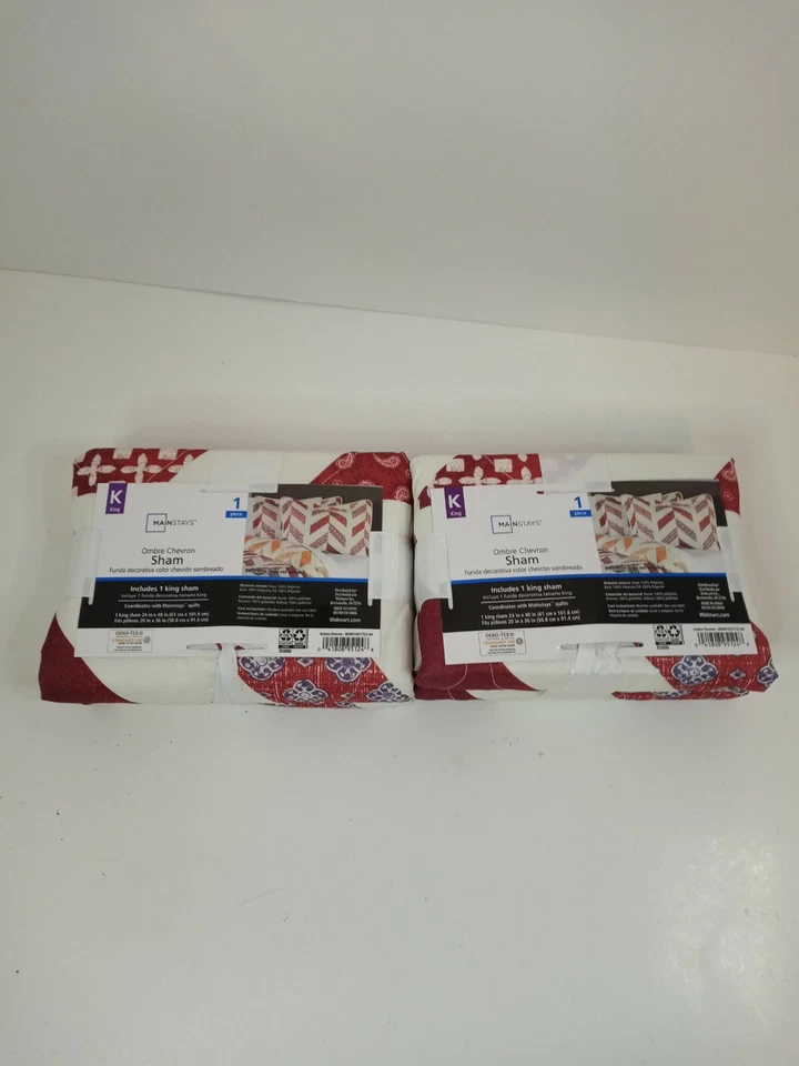 Set of 2 Mainstays Ombre Chevron Sham 2 Shams King Size