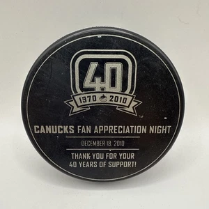 Vancouver Canucks 40th Anniversary Fan Appreciation Night Official Puck - Picture 1 of 6