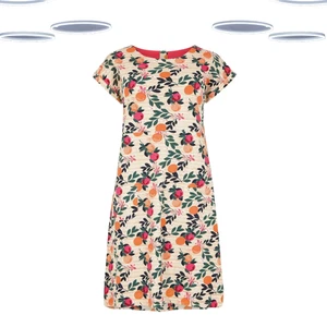 Ex Weird Fish Women’s Short Sleeve Jersey Dress in Multi Cantaloupe (Defect) - Picture 1 of 4