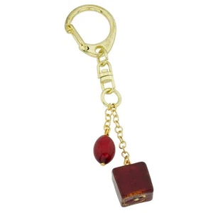 GlassOfVenice Murano Glass Murano Cube Keychain - Picture 1 of 3