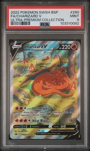 2022 POKEMON SWSH BLACK STAR PROMO #260 FULL ART/CHARIZARD V PSA 9 - Picture 1 of 2
