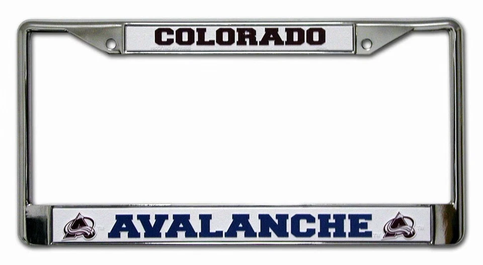 Caseys Distributing 9474611934 Colorado Avalanche Chrome License Plate Frame