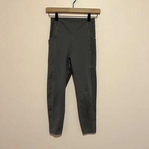 Girlfriend Collective Pocket 7/8 High Waisted Leggings Green/Grey Women's S - Picture 1 of 6