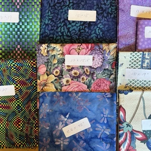 Larger Fabric Scraps for Quilting. Sizes Shown On Photos. Multicolored. 1/2 Lb - Picture 1 of 10