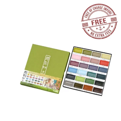 Kuretake GANSAI TAMBI Watercolor Paint Set 24 Colors II - Art nouveau BIG SALE!!