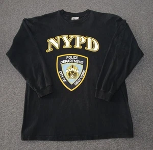 Vintage NYPD New York City Police Department 90s Long Sleeve Men's Shirt Size L - Picture 1 of 5