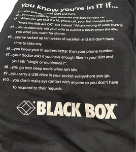 CAMISETA BLACKBOX TOP 10 NEGRA XL "YOU KNOW YOU'RE IN IT IF.." RARA PROMOCIÓN NUEVA - Imagen 1 de 8