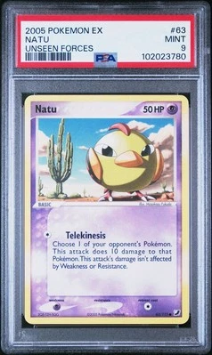2005 Pokemon EX Unseen Forces #63 Natu PSA 9 Card MINT! Trusted Seller Free Ship - Image 1 of 2
