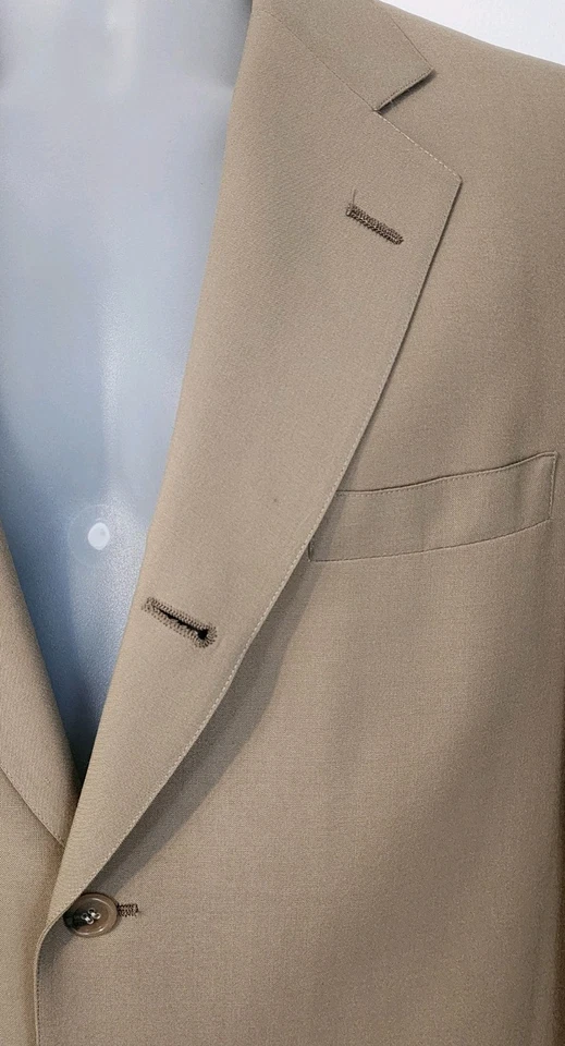 Traje Brooks Brothers Para Hombre 44R Tostado Beige Lana Gabardina 3 Botones De Colección EE. UU. Foto 1 de 4